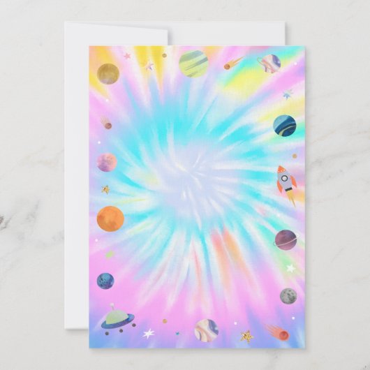 宇宙絞り染めベビーシャワー招待状 招待状 (裏面)