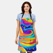 宇宙絵を描渦 エプロン (着用した状態)