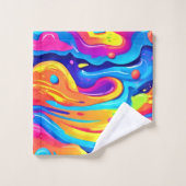 宇宙絵を描渦 バスタオルセット (ウォッシュタオル)