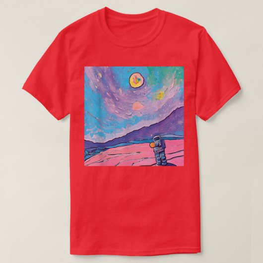 宇宙絵画宇宙飛行士アート達 Tシャツ (デザイン正面)
