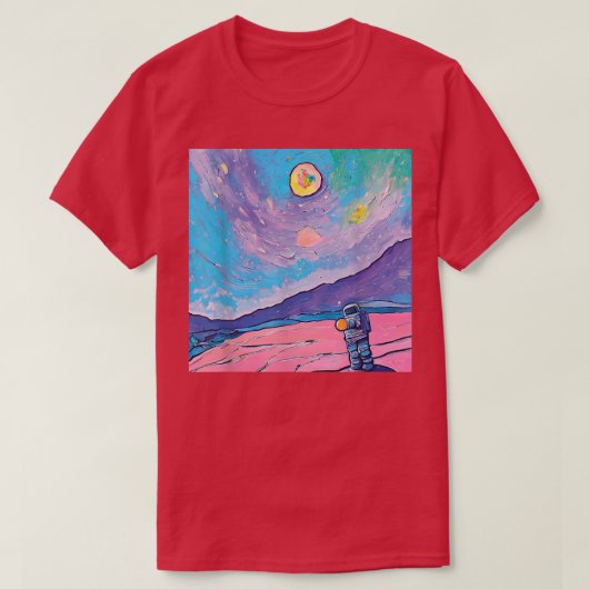 宇宙絵画探査機アートのTシャツ Tシャツ (デザイン正面)