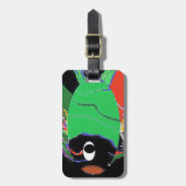 宇宙緑の魚のパトロールの荷物のラベル ラゲッジタグ (正面縦)