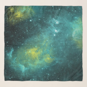 宇宙緑黄色水彩星星雲宇宙 スカーフ