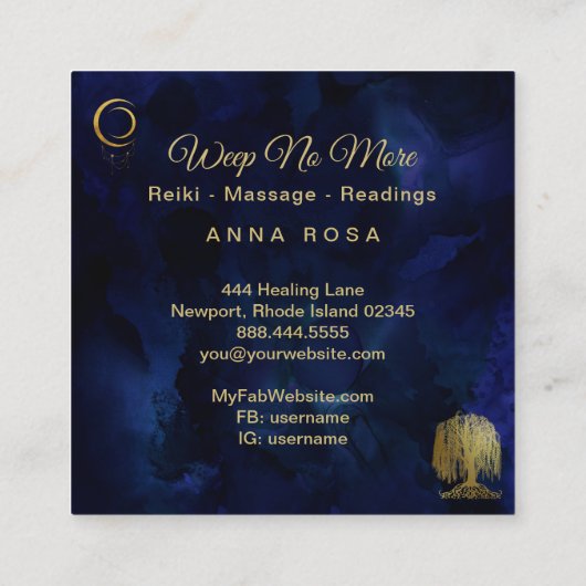 **宇宙線の木の月の金ゴールド スクエア名刺