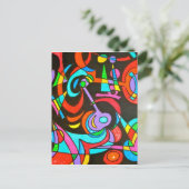 宇宙線 – 抽象芸術アートはがき ポストカード (スタンド正面)