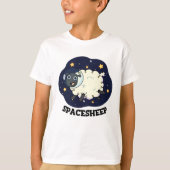 宇宙羊おもしろい宇宙飛行士プン Tシャツ (正面)