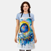 宇宙美しい エプロン (着用した状態)