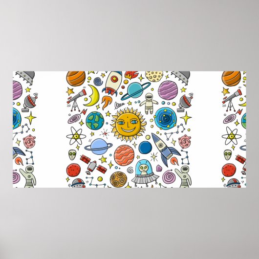 宇宙背景システムの太陽の惑星。ロック ポスター (正面)