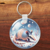 宇宙背景付きアルマジロ キーホルダー (正面)