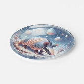 宇宙背景付きアルマジロ ペーパープレート (アングル)