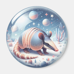 宇宙背景付きアルマジロ マグネット