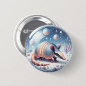 宇宙背景付きアルマジロ 缶バッジ (正面&裏面)