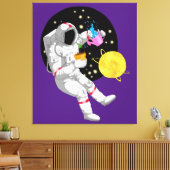 宇宙背景宇宙飛行士 キャンバスプリント (インサイチュ (リビング))