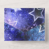 宇宙背景（星） オールインワン招待状 (裏面)