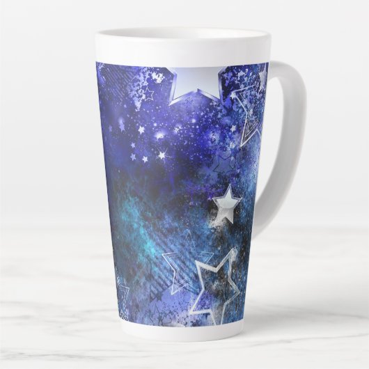 宇宙背景（星） カフェラテマグ (右アングル)