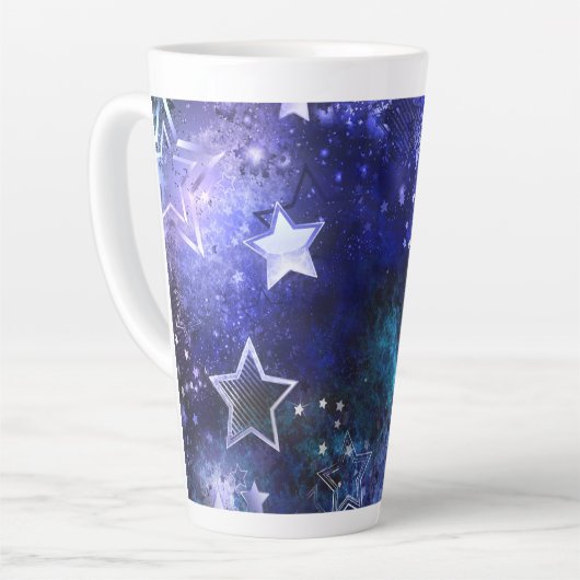 宇宙背景（星） カフェラテマグ (左アングル)