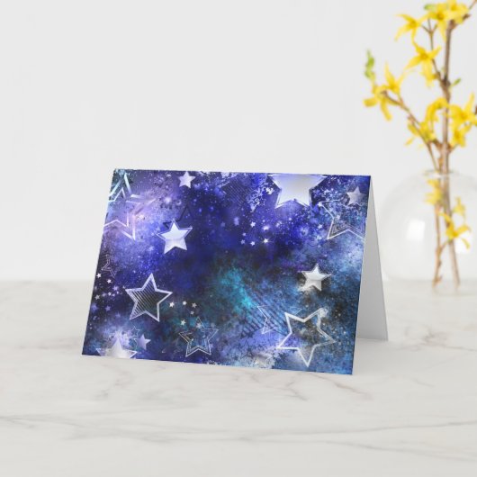 宇宙背景（星） カード (黄色い花)