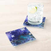 宇宙背景（星） ガラスコースター (アングル)