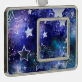 宇宙背景（星） シルバープレートフレームオーナメント (右)