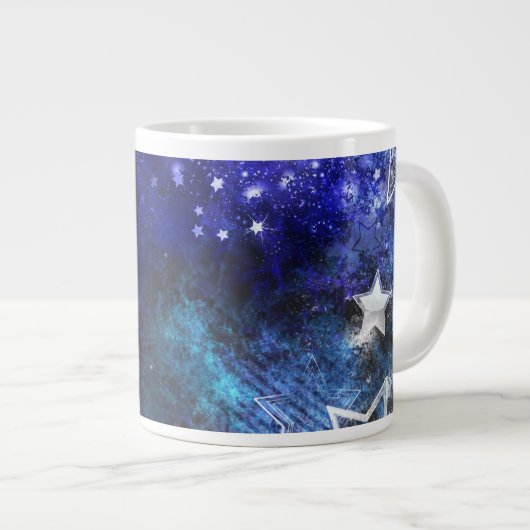 宇宙背景(星) ジャンボコーヒーマグカップ (正面右)
