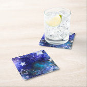 宇宙背景（星） スクエアペーパーコースター (インサイチュ)