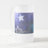 宇宙背景（星） フロストグラスビールジョッキ (正面左)