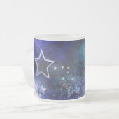 宇宙背景（星） フロストグラスマグカップ (正面左)