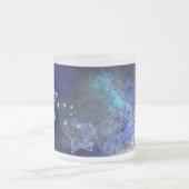 宇宙背景（星） フロストグラスマグカップ (中央)