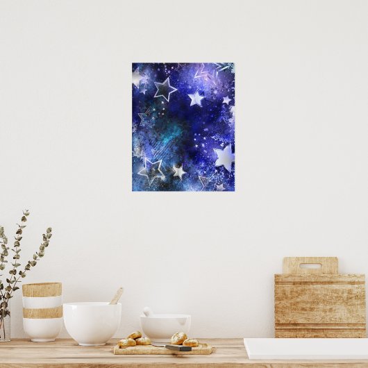 宇宙背景（星） ポスター (キッチン)