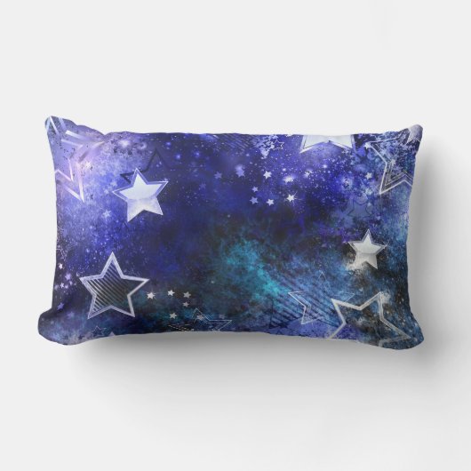 宇宙背景（星） ランバークッション (正面)