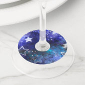 宇宙背景（星） ワイングラスタグ (クローズアップ)