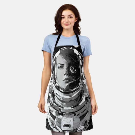 宇宙自信を発見：宇宙飛行士 エプロン (着用した状態)