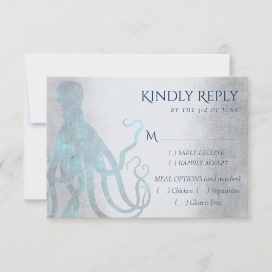 宇宙航海のタコ |シーライフをテーマにしたエンタリー 出欠カード (正面)