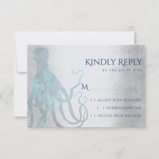 宇宙航海のタコ |マリーナのシーライフをテーマにした 出欠カード (正面)