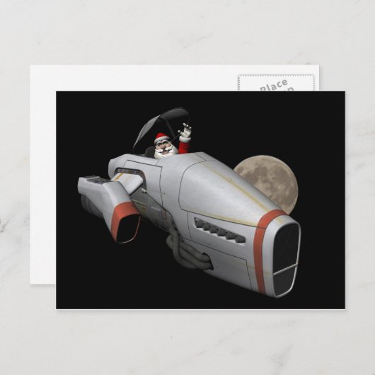 宇宙船おもしろいのサ飛んでいるンタクロース シーズンポストカード (正面/裏面)