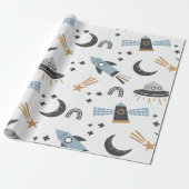 宇宙船から月の包み紙 ラッピングペーパー (アンロールド)