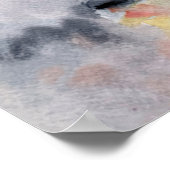 宇宙船が宇宙空間に離陸する水彩 ポスター (角)