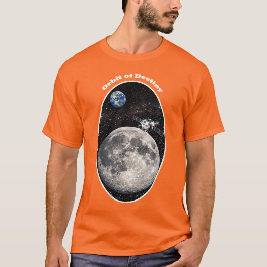 宇宙船と地球 URM で月へ戻る Tシャツ (正面)