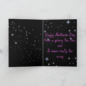 宇宙船にエイリアン付き母の日札 カード (内部)