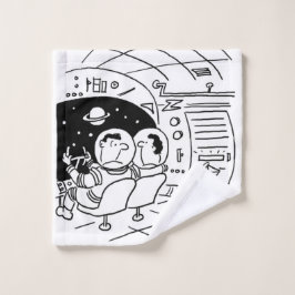 宇宙船に手紙が届くよ カートゥーン ウォッシュタオル