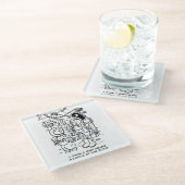 宇宙船のスペースマンがドアをノックするのを聞く ガラスコースター (アングル)