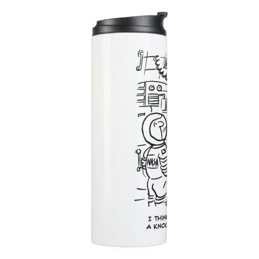 宇宙船のスペースマンがドアをノックするのを聞く タンブラー (回転左)