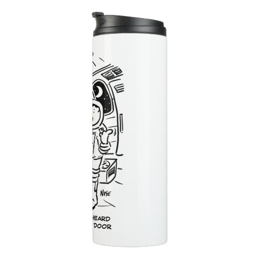 宇宙船のスペースマンがドアをノックするのを聞く タンブラー (回転右)