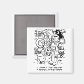 宇宙船のスペースマンがドアをノックするのを聞く マグネット (正面/裏面)