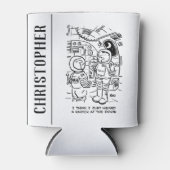 宇宙船のスペースマンがドアをノックするのを聞く 缶クーラー (正面)