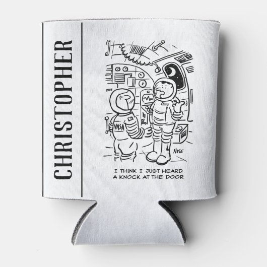 宇宙船のスペースマンがドアをノックするのを聞く 缶クーラー (正面)