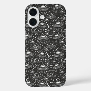 宇宙船のパターン電話ケース iPhone 16ケース