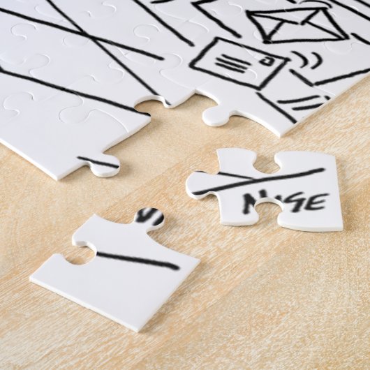 宇宙船の人を使った郵便漫画 ジグソーパズル (側面)