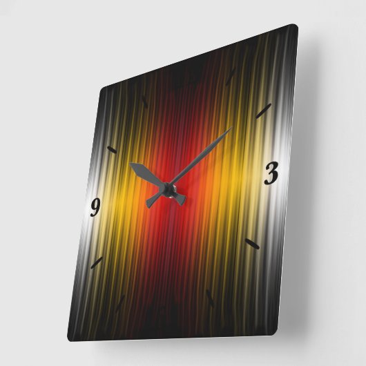 宇宙船の再突入プラズマのフィールドカラーパターンアート スクエア壁時計 (傾斜)