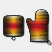 宇宙船の再突入プラズマのフィールドカラーパターンアート 鍋つかみ&鍋敷きセット (正面)